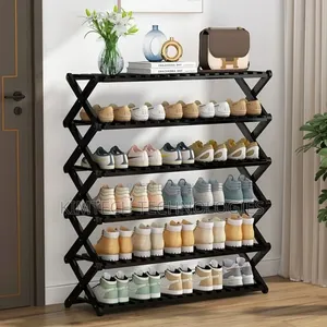 6-Tier Foldable Bamboo Shoe Rack
