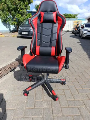 Leather Gaming Chair Red Black