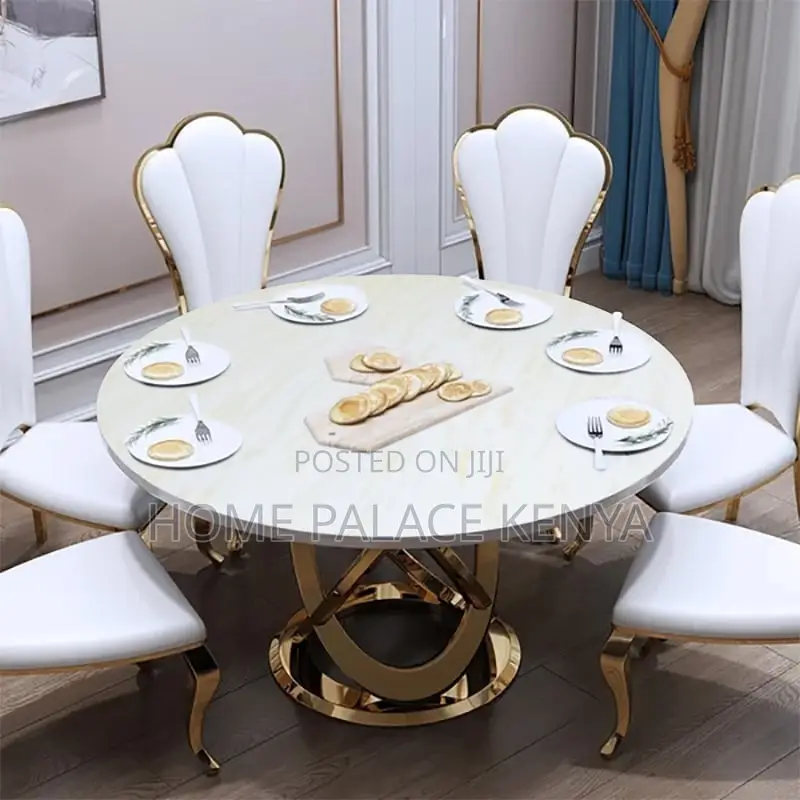 Dining Set; Modern Round Swivel Dining Table Set With Matching Chairs