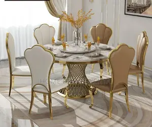 Dining Set; Modern Round Swivel Dining Table Set With Matching Chairs