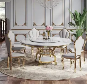 Dining Set; Modern Round Swivel Dining Table Set With Matching Chairs