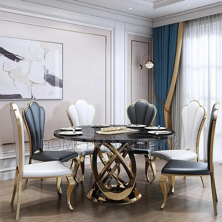 Dining Set; Modern Round Swivel Dining Table Set With Matching Chairs
