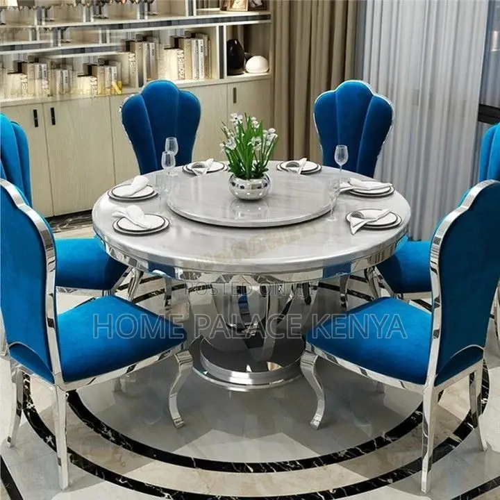 Dining Set; Modern Round Swivel Dining Table Set With Matching Chairs