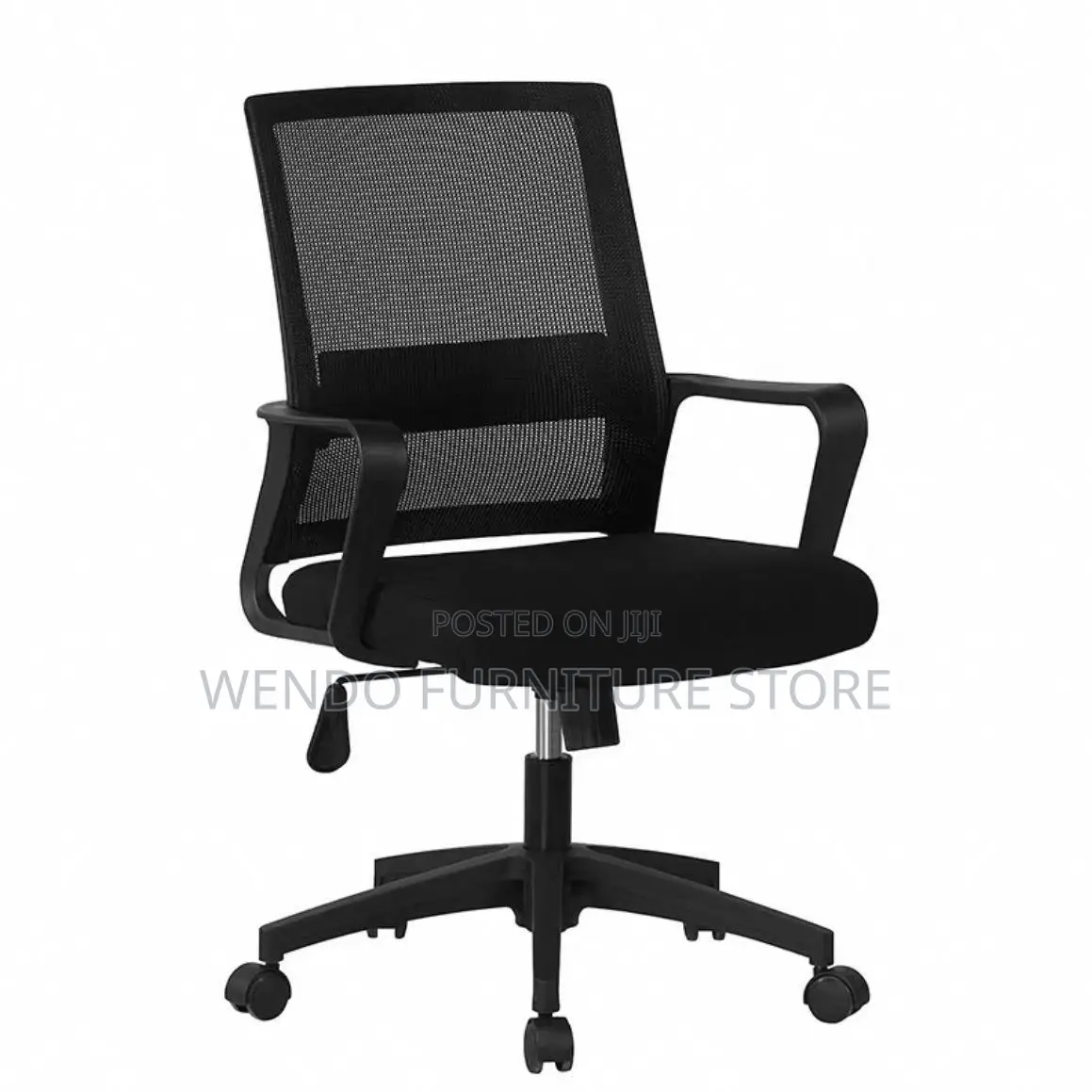 Office Chair : Black Mid-Back Ergonomic Mesh Office Chair