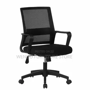 Office Chair : Black Mid-Back Ergonomic Mesh Office Chair