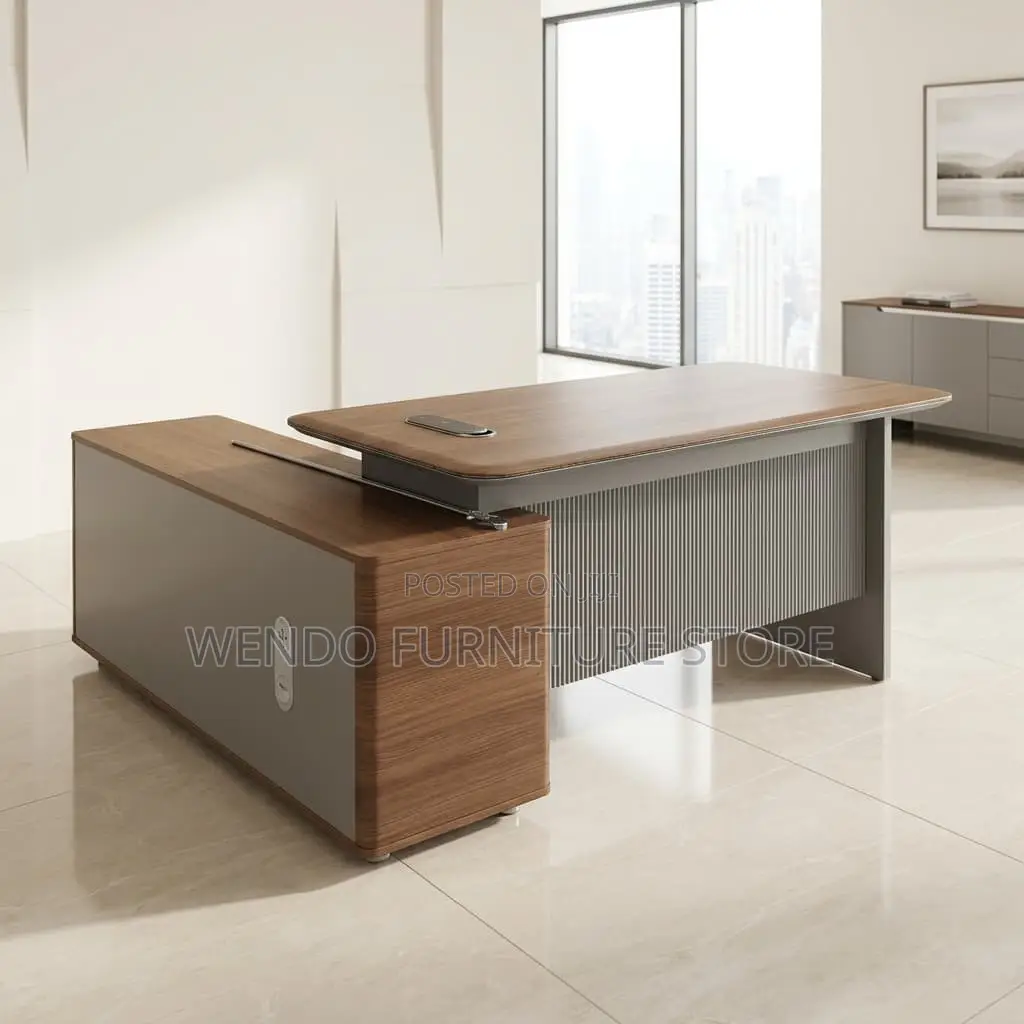 Office Desk : Modern L-Shaped Executive Office Desk