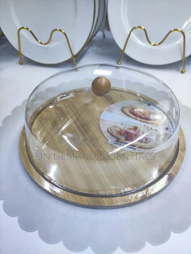 Acrylic Food Cover With Bamboo Base - main view