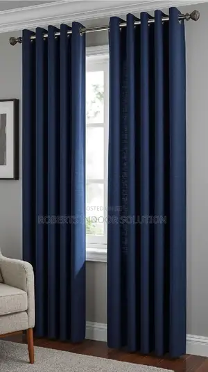Symphony in Blue: Artistic Print Window Set Curtain