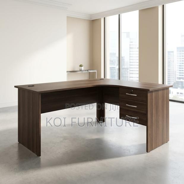 Office Desk : Bowfront L-Shaped Office Desk - main view