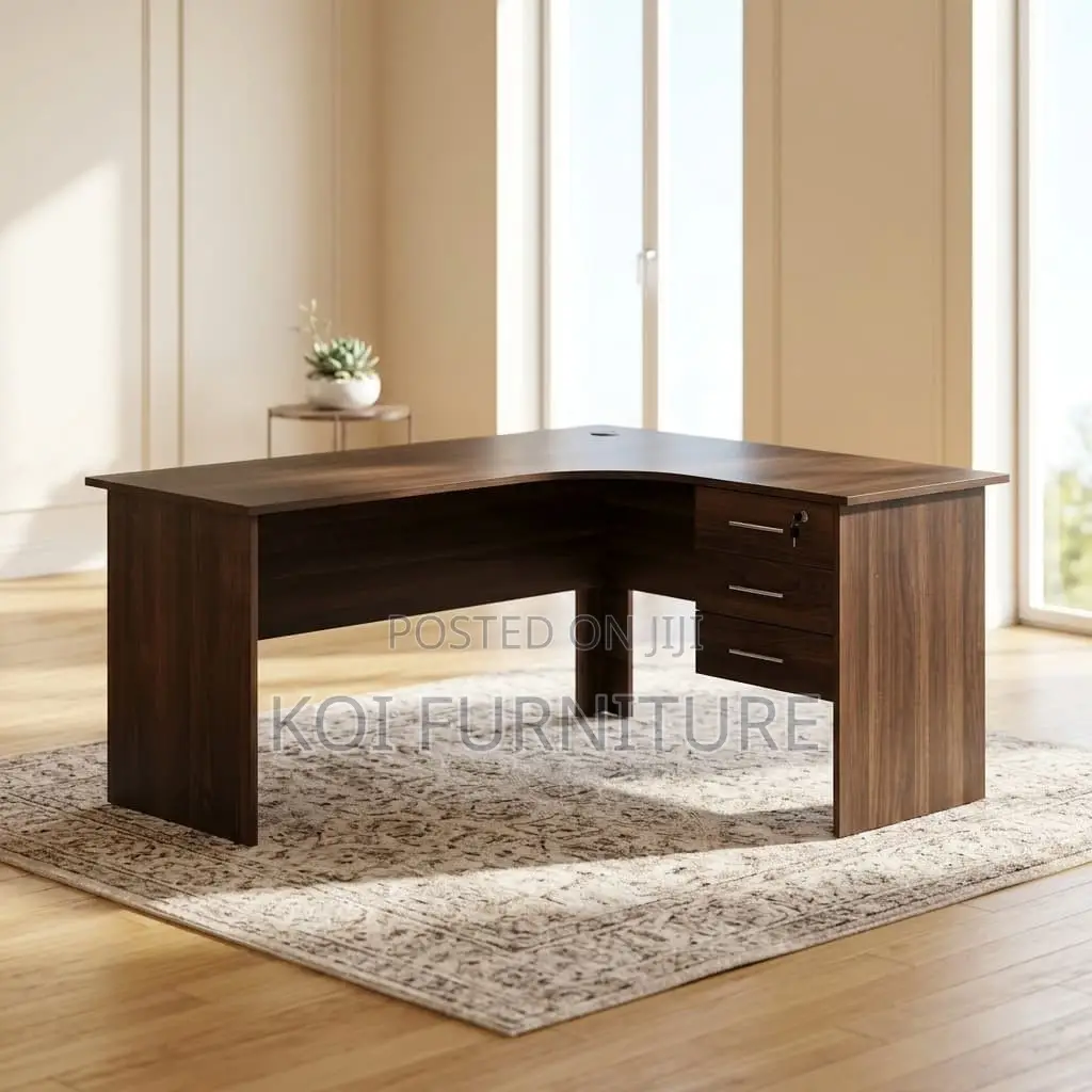 Office Desk : Bowfront L-Shaped Office Desk