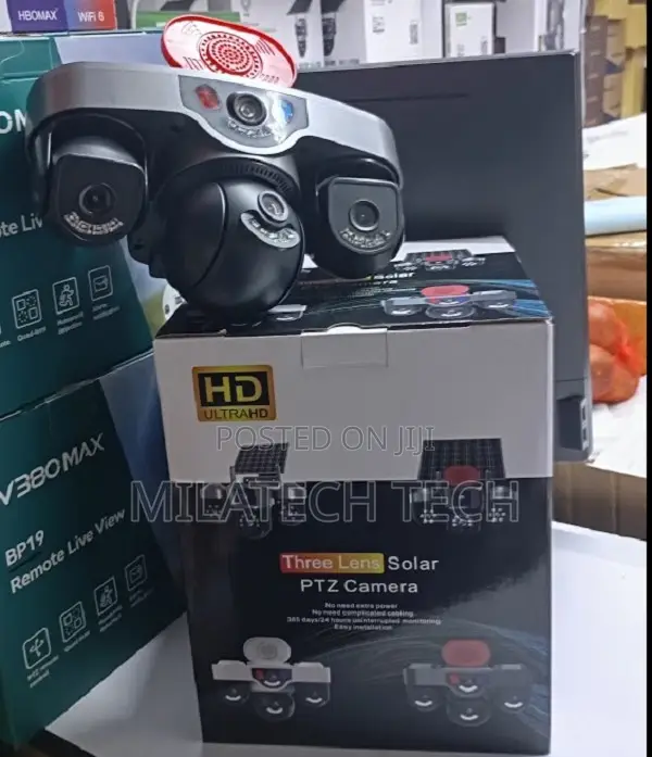 4G SIM Triple Lens Security Camera With Siren Remote View