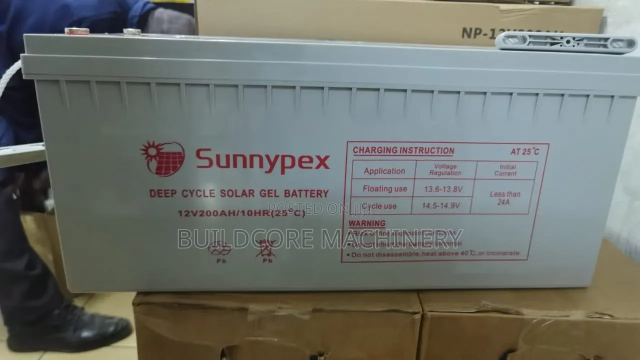 200ah 12v Sunnypex Deep Cycle Gel Solar Battery