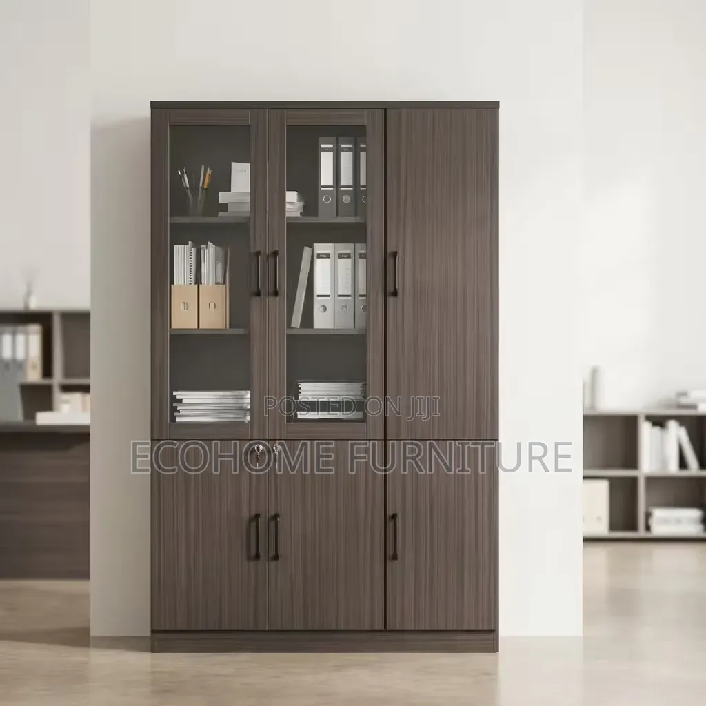 Office Cabinet Wooden Filing Storage Cabinet With Glass Doors