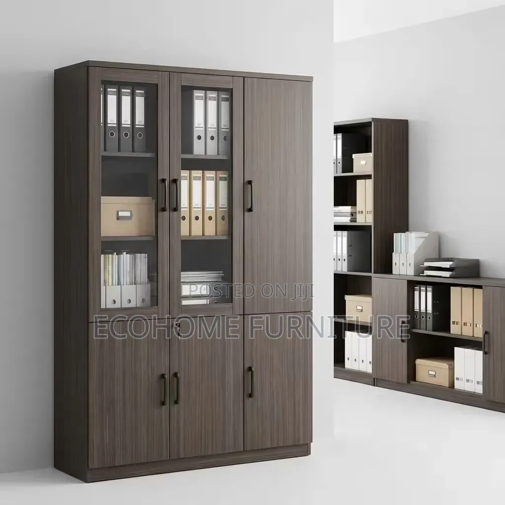 Office Cabinet Wooden Filing Storage Cabinet With Glass Doors
