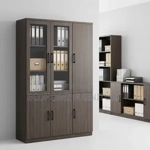 Office Cabinet Wooden Filing Storage Cabinet With Glass Doors