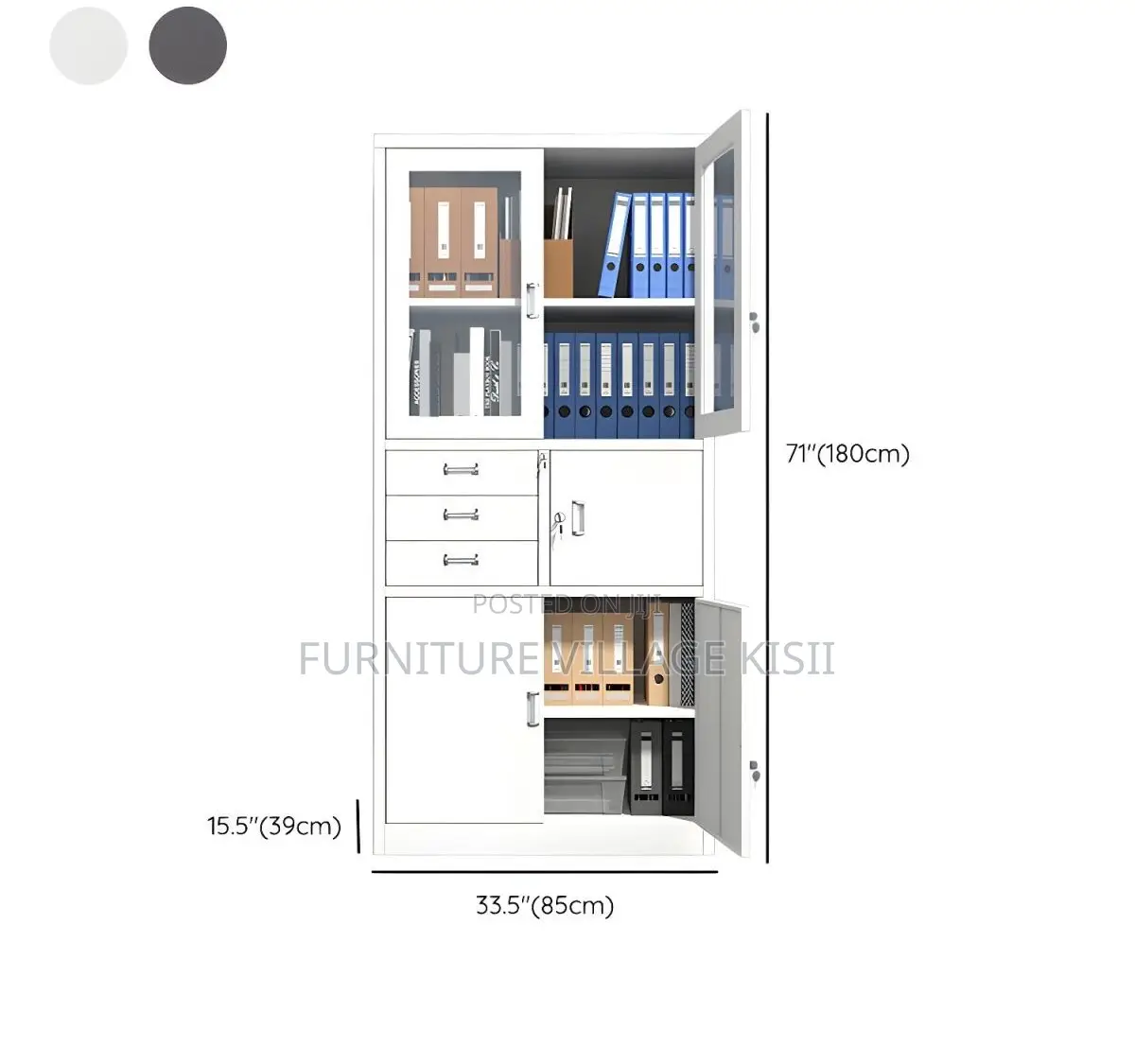 Office Cabinets: 2-Door File Cabinet With Safe