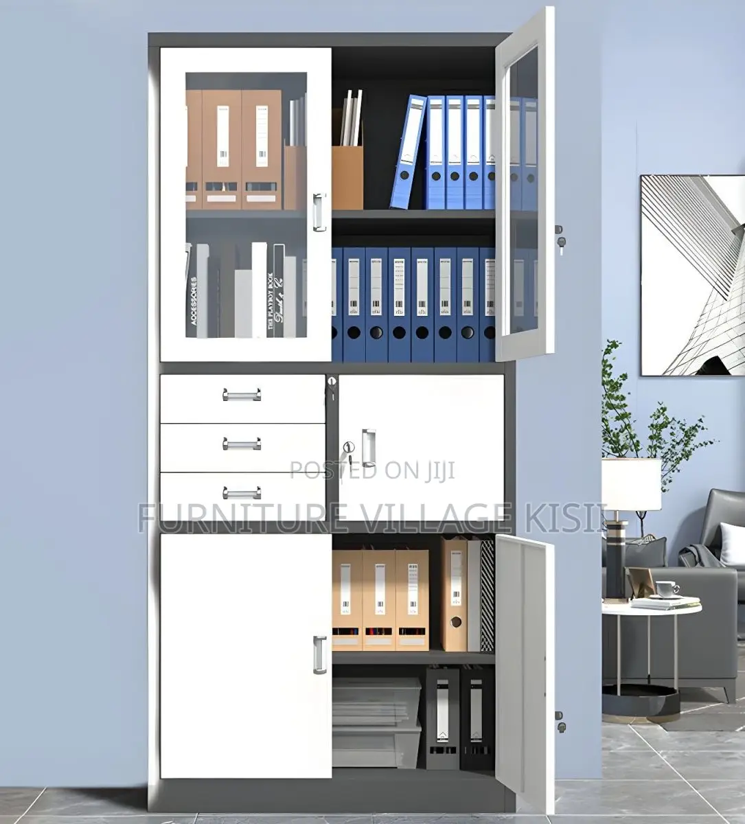 Office Cabinets: 2-Door File Cabinet With Safe