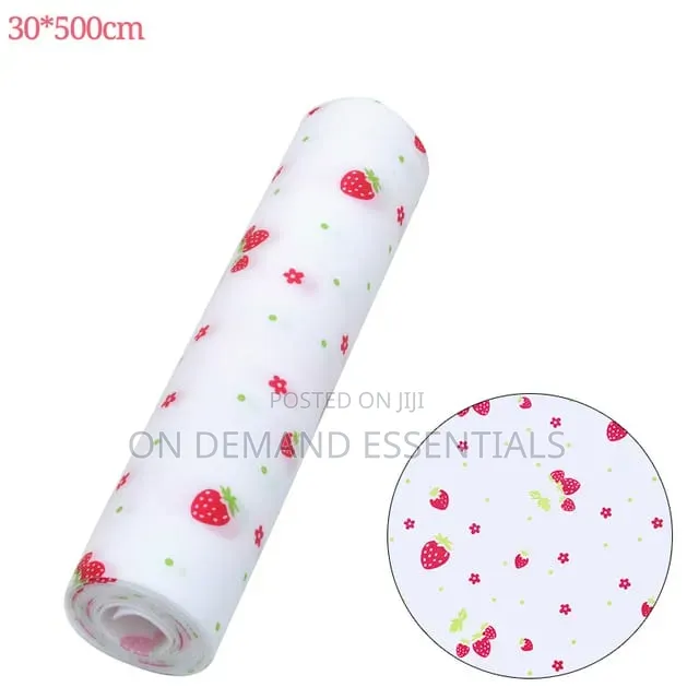 Strawberry-Patterned Drawer Liner Mat Size:30 by 500 Cm