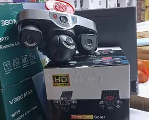 4G Triple Camera CCTV With Siren Human Detection