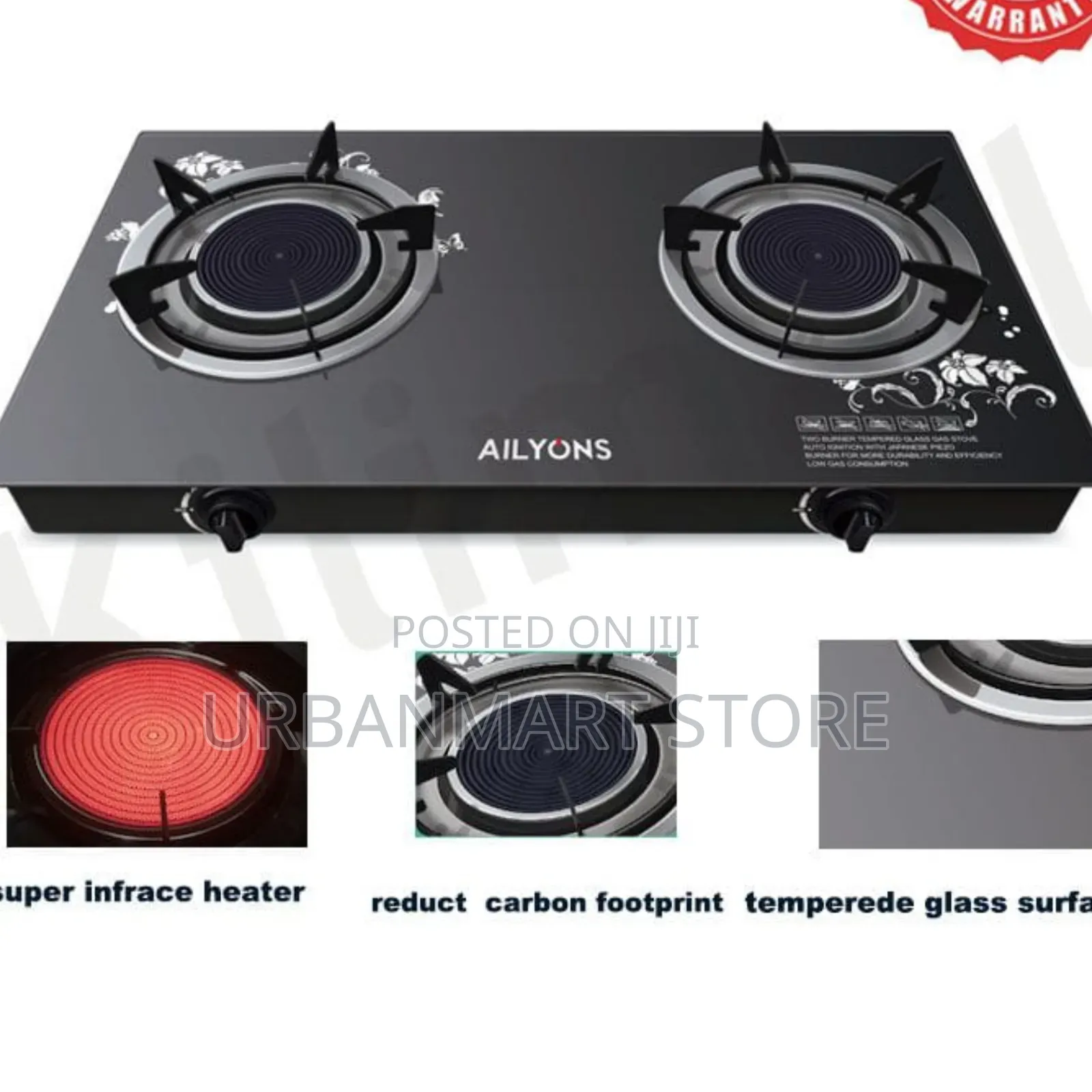 Ailyons Infrared 2 Burner Electric Cooker