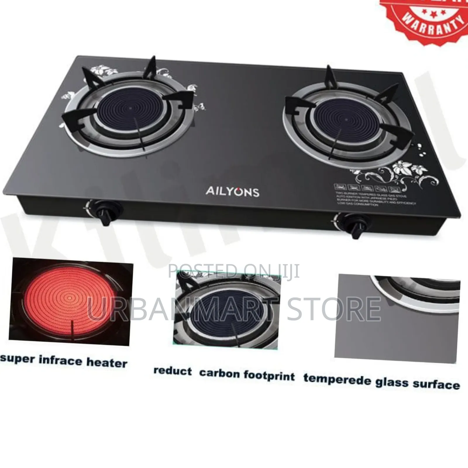 Ailyons Infrared 2 Burner Electric Cooker