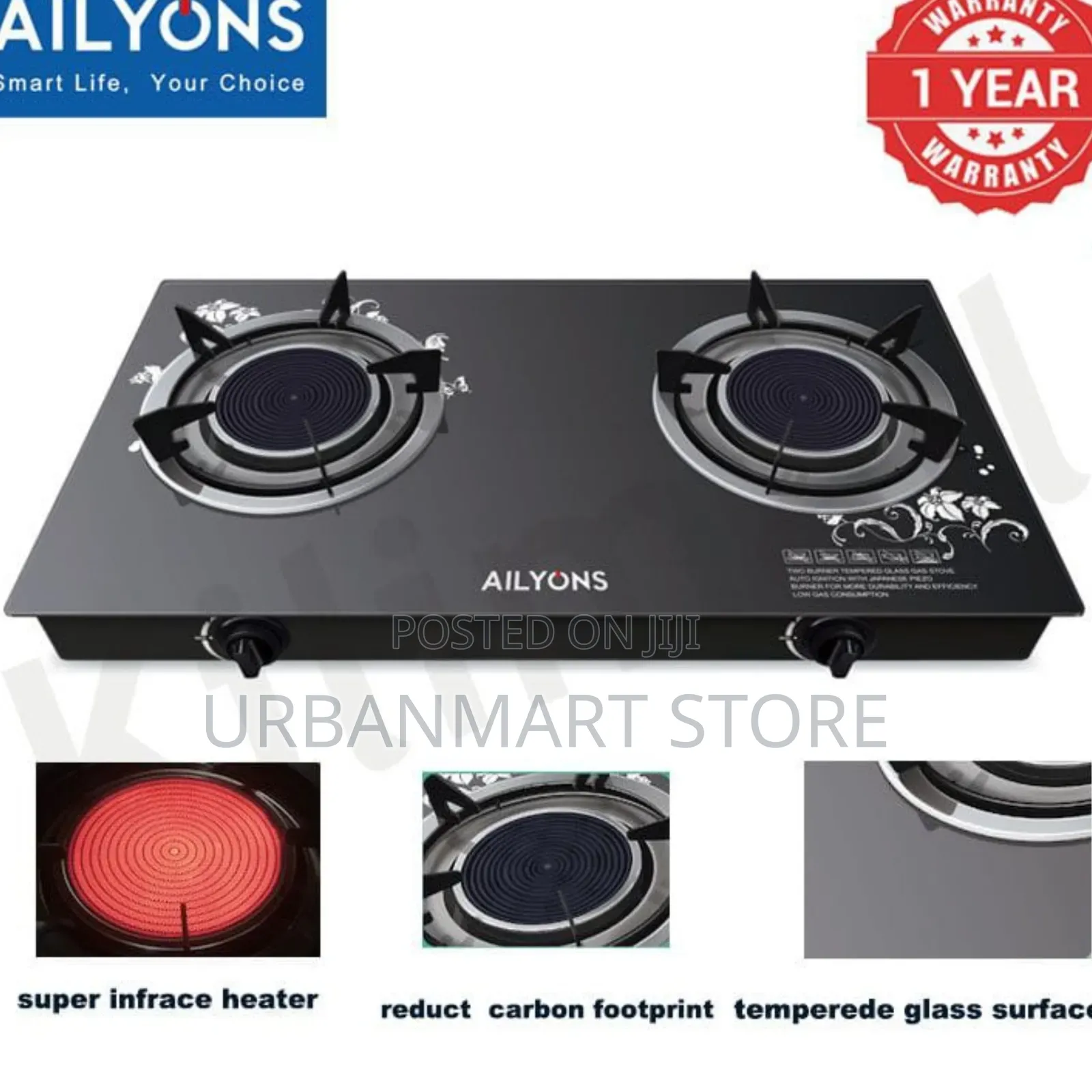 Ailyons 2 Gas Burner Infrared