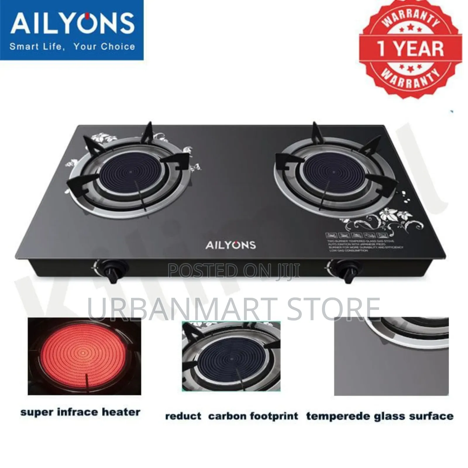Ailyons 2 Gas Burner Infrared