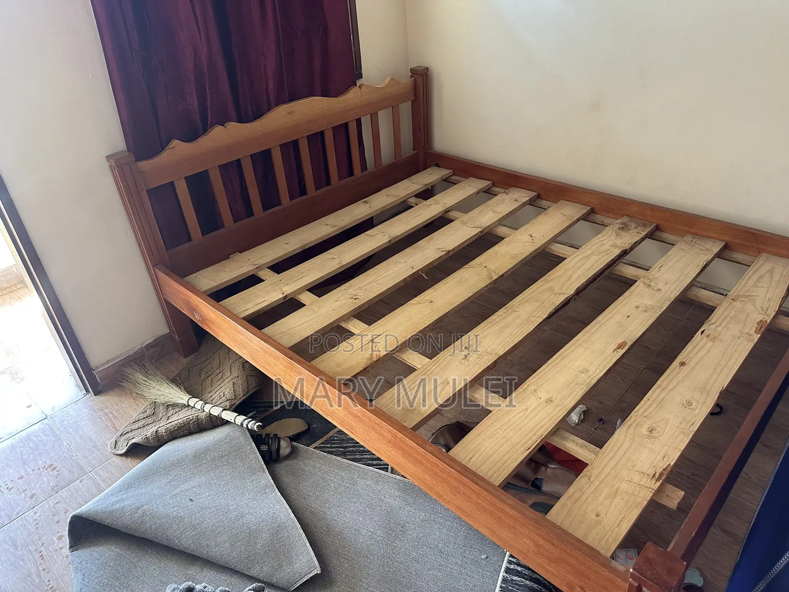 5 by 6 Wooden Bed Used, Available in Mombasa Island