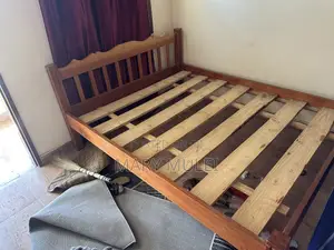 5 by 6 Wooden Bed Used, Available in Mombasa Island