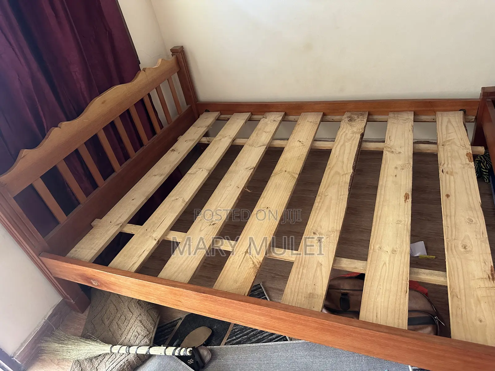5 by 6 Wooden Bed Used, Available in Mombasa Island