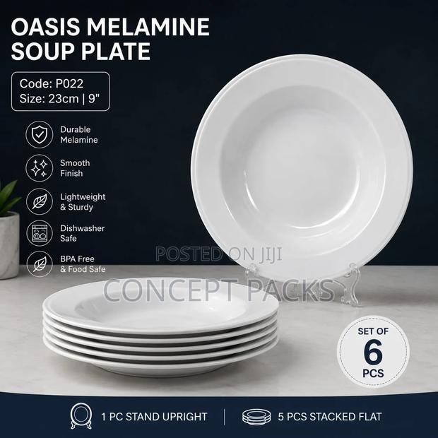 6PCS Oasis Melamine Soup Plate –Size 23cm / 9"