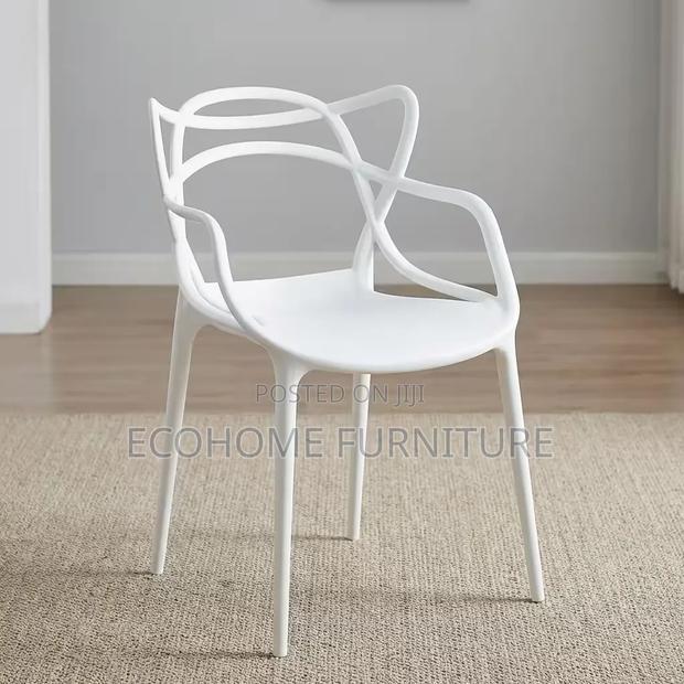 Plastic Chair White Stackable Dining Restaurant Armchair