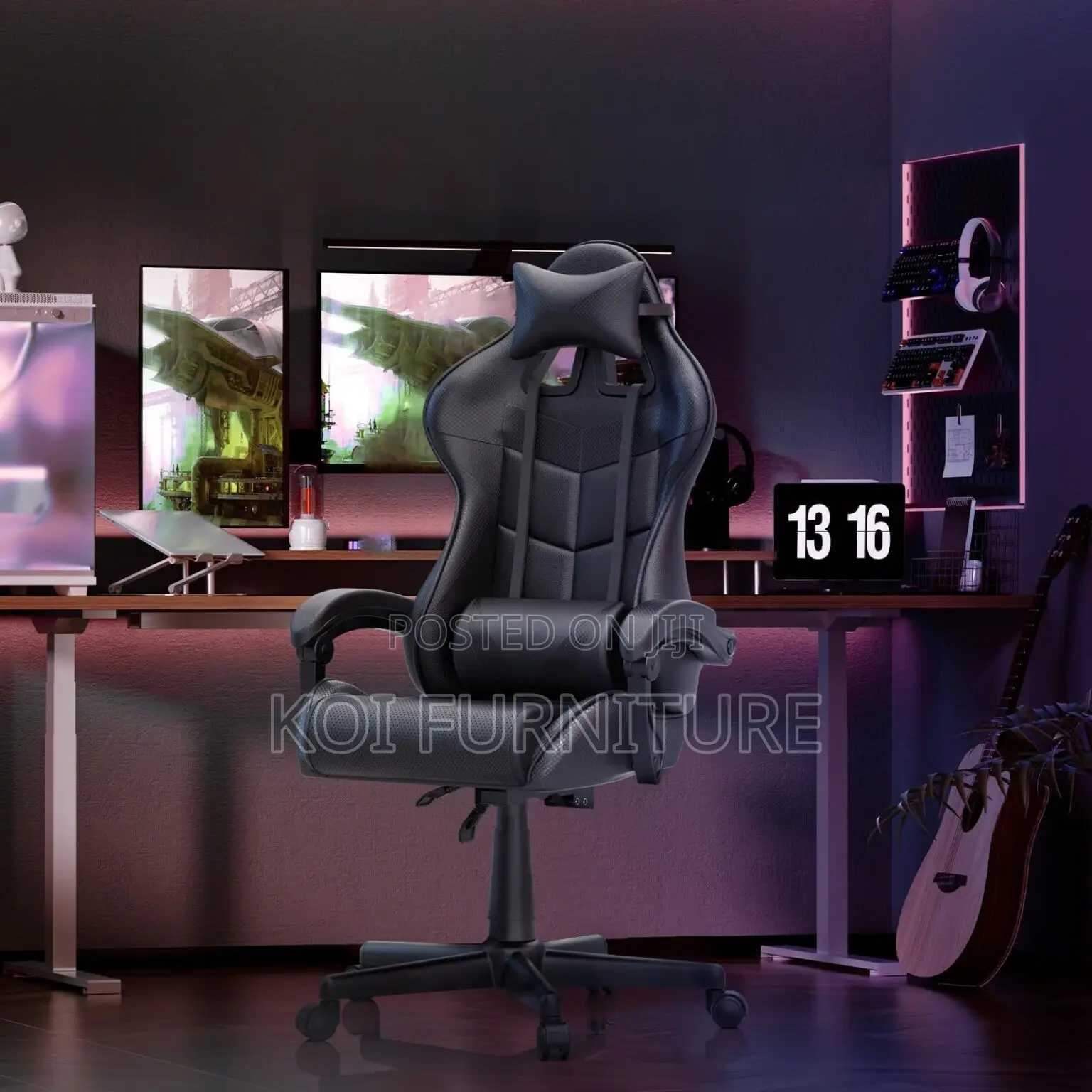 Office Chairs; Adjustable Leather Home Studios Gamers Chair