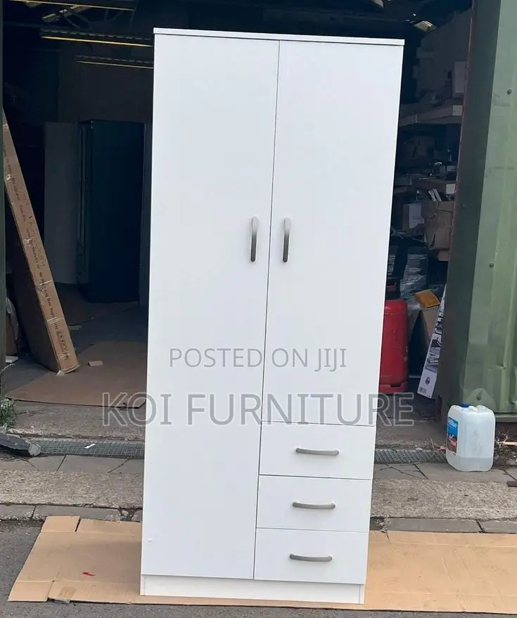 White Double Door Storage Wardrobe