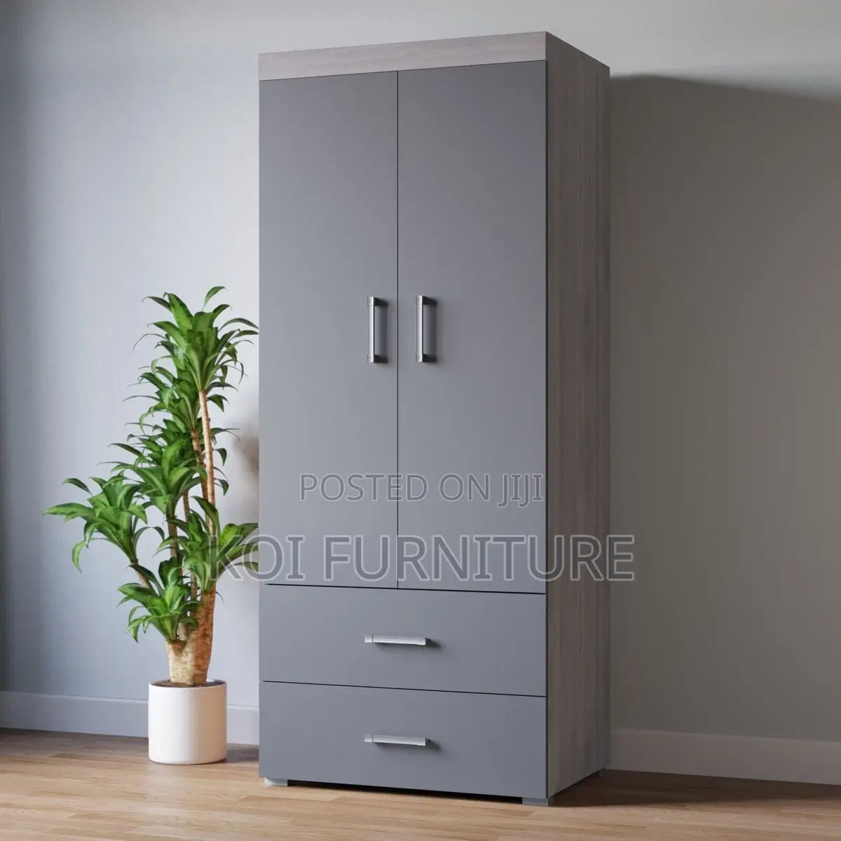 White Double Door Storage Wardrobe
