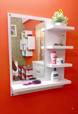 Modern Wall-Mounted Vanity Mirror Makeup Shelf