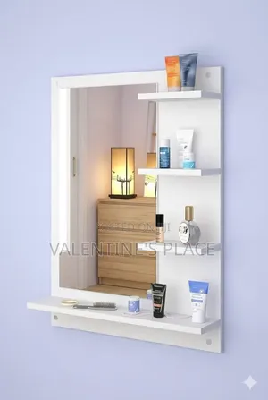Modern Wall-Mounted Vanity Mirror Makeup Shelf