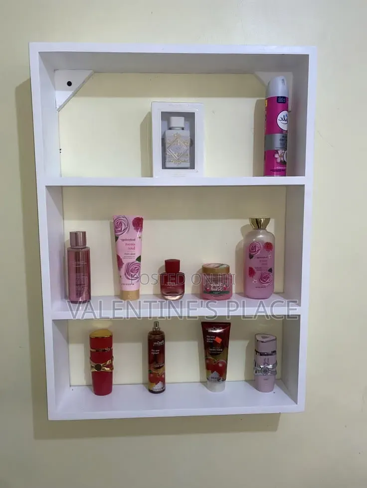 Modern Wall-Mounted Vanity Mirror With Side Storage Shelves