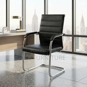 Office Chairs; High Back Leather Sledd Office Seat