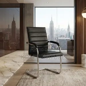 Office Chairs; High Back Leather Sledd Office Seat