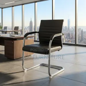 Office Chairs; High Back Leather Sledd Office Seat