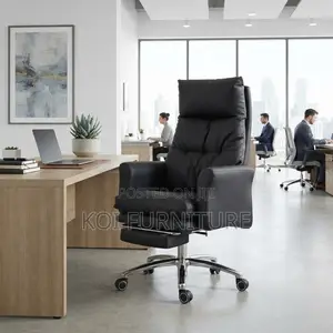 Office Chair; Heavy Leather Office Executive High Back Chair
