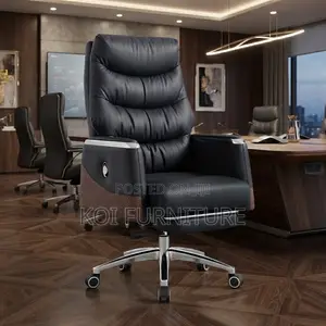 Office Chair; Heavy Leather Office Executive High Back Chair