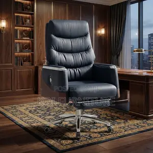Office Chair; Heavy Leather Office Executive High Back Chair