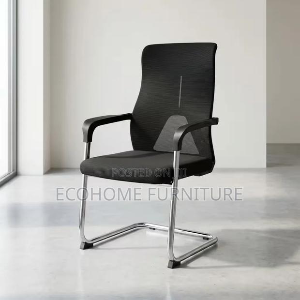 Visitor Chair Mesh Back Chrome Frame Reception Office Chair - main view