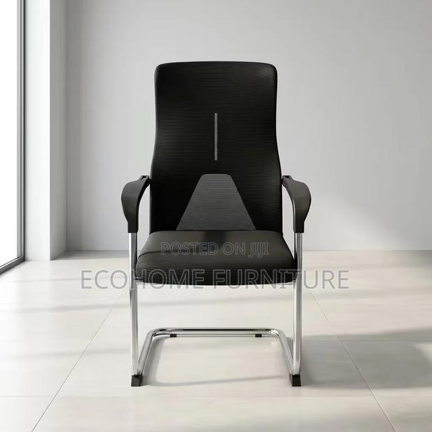 Visitor Chair Mesh Back Chrome Frame Reception Office Chair - thumbnail 2