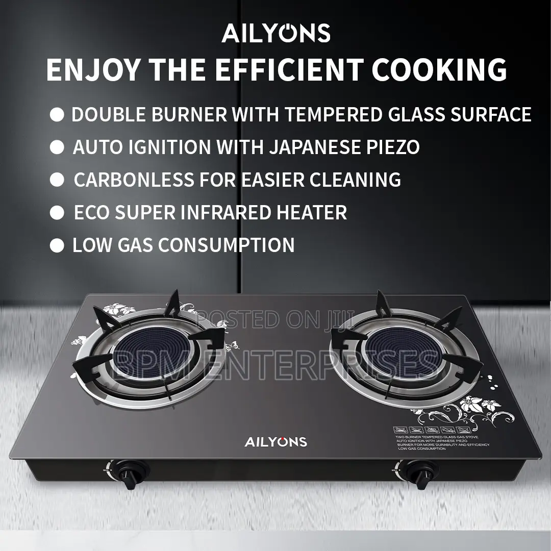 Ailyons 2-Burner Infrared Glass Top Cooker