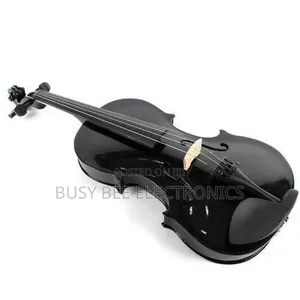 Acoustic Violin With Music Stand and Shoulder Rest- Black