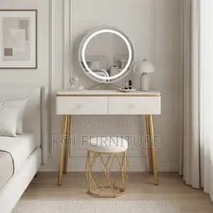 Dresers; Golden White Class Dressing Room Vanity Set