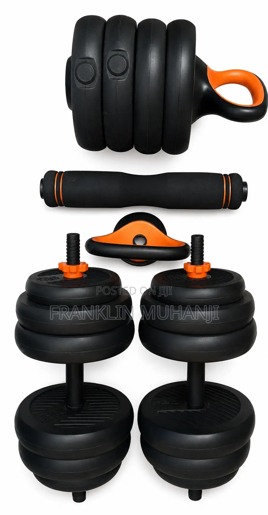 Adjustable Dumbbells Black and Orange
